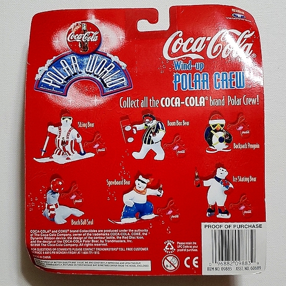 Coca-Cola Wind Up Polar Crew BOOM Box Bear Watch Him Dance Arms Head Movements - Picture 6 of 8